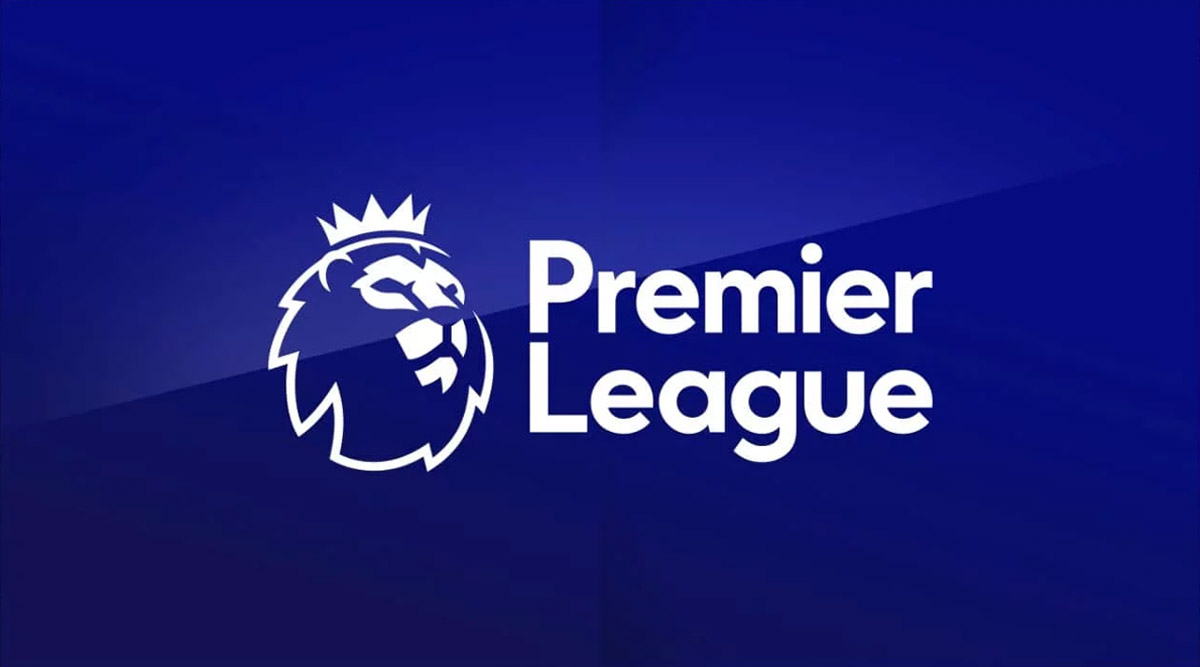 Premier League Logo und Fußballstadion